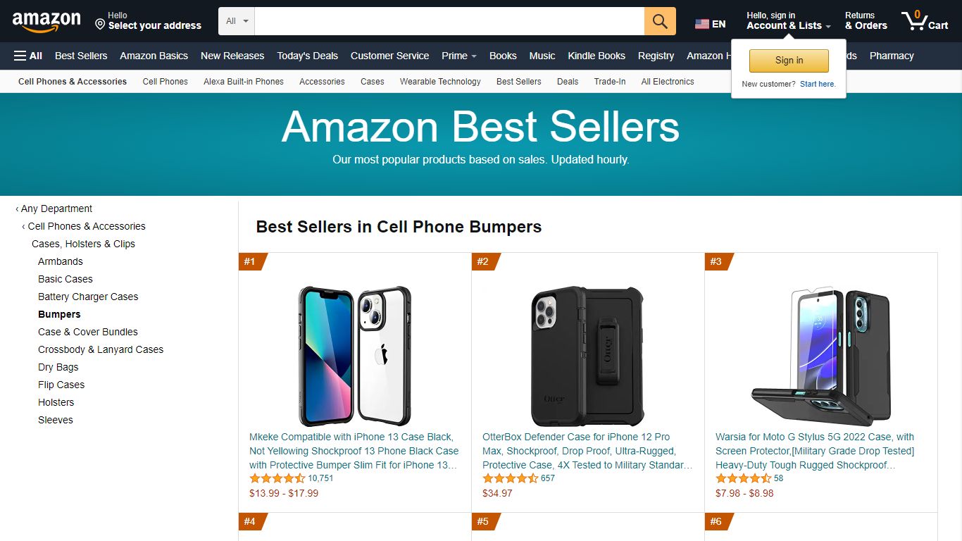 Amazon Best Sellers: Best Cell Phone Bumpers